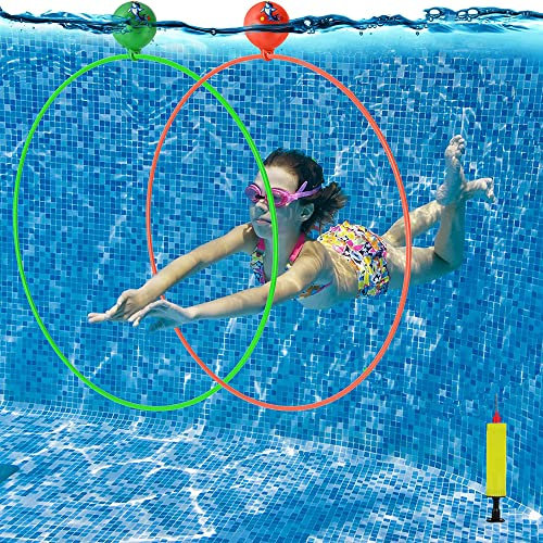 TOPWAYS Natation Entraînement Plongée Piscine Jouet Natation Sport Plongée Porte Jeu Enfants Sous l'eau Entraînement Cadeau Été Amusant Natation Jouet pour Piscine pour Enfants Filles Garçons