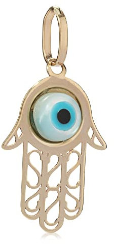 NKlaus Kettenanhänger Hand Der Fatima 333 Gelb Gold 16x10mm mit Auge klein Amulett 8270