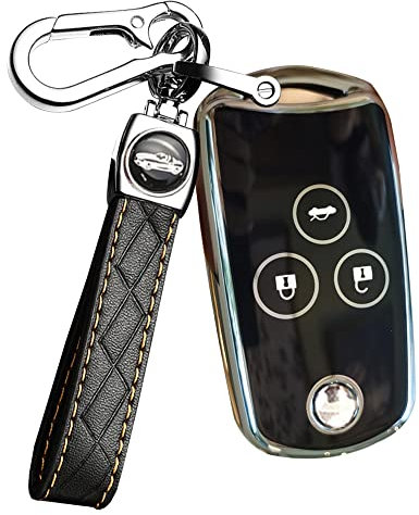 ontto Coque de clé de Voiture Compatible avec Honda Civic Accord Jazz CRV HRV CRZ pour Acura TL TSX ZDX RSX TPU Coque de Protection pour Porte-clés Accessoires 3 Boutons Noir