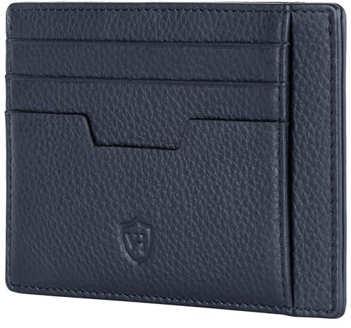 VON HEESEN Echtleder RFID Kartenetui aus Nappa-Leder - 9 Fächer - Querformat Kreditkartenetui für Damen & Herren (Blau)