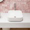 DeerValley DV-1V021 Lavabo carré blanc en céramique au-dessus du comptoir pour salle de bain