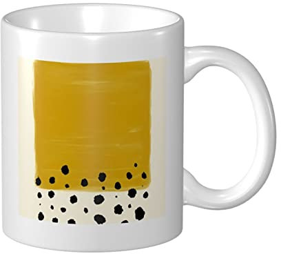 Grande tasse à café en céramique jaune moutarde et noire, grande tasse à thé pour le bureau et la maison, 329 g, tasse cadeau pour homme et femme