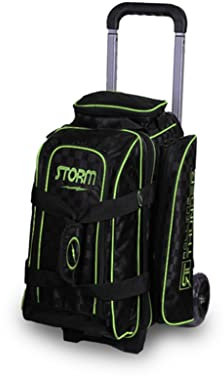 Storm Bowlingtasche mit 2 Bällen, kariert, Schwarz/Limettengrün