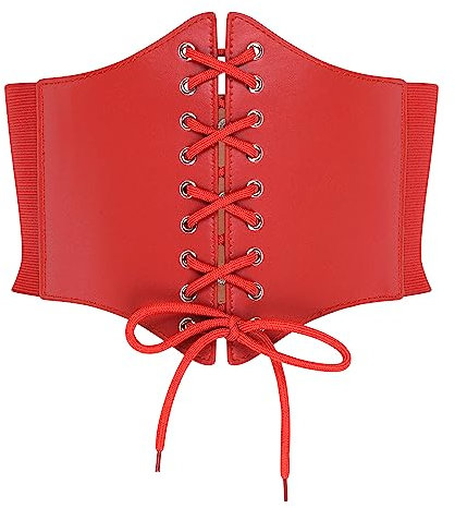 BlackButterfly Elastique Halloween Cosplay Costume Taille Attache Serre-taille Corset Ceinture (Rouge, XXL)