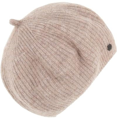 FRAAS Damen Basken-Mütze - warme Strickmütze mit Rippenmuster - Sustainability Edition Cashew