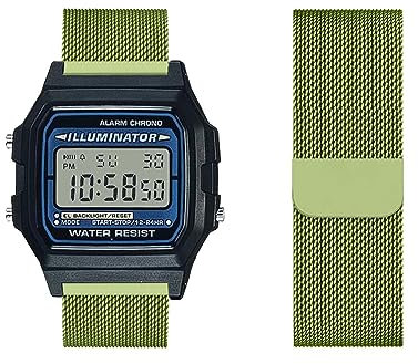 Armband Kompatibel für Casio F-91W|F-91WG Armband Metall Mesh Gewebte Edelstahl Solo Loop Ersatzarmband mit Casio F-91W|F-91WG Uhrenarmband Armbänder für Casio F-91W|F-91WG (14,F-91W)