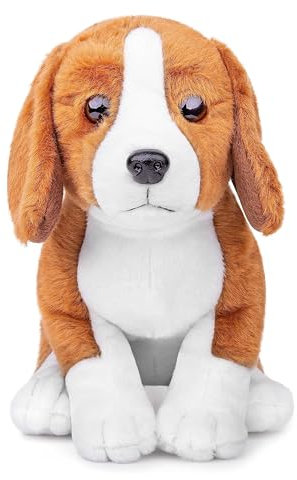 lilizzhoumax Hund Beagle Plüschtier 30cm/12”, Simuliertes Tier Hund Plüschtier Kawaii Hund Kuscheltier Realistische Hund Plüsch Spielzeug für Wilde Tiere, Geschenk für Freunde und Kinder