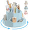 Ceysin Desk Organiser, 360 Degree Rotating Pen Pencil Holder with 9 Compartments, Multifunctional Pen Pots Makeup Brushes Holder Desktop Stationary Storage for Home Office Supplies Desk Tidy (Blue)