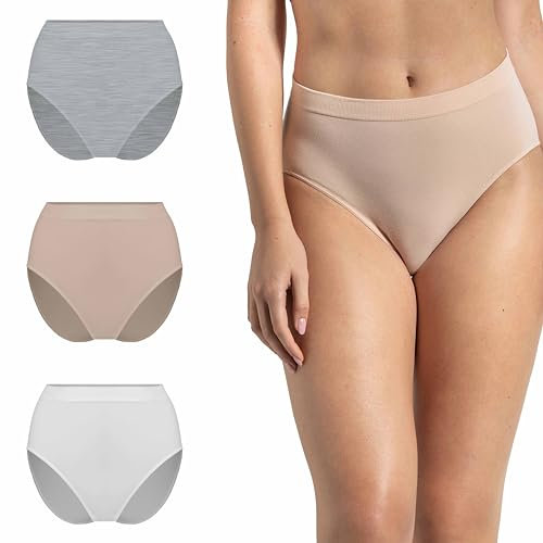 Risalti Culotte Femme Taille Haute Bambou 3 Pcs - Culottes Et Slips Femme Respirant, Plus Douce Que la Culotte Femme Coton Taille Haute, Culotte sans Couture Femme, Lot Culotte Femme - Made in Italy