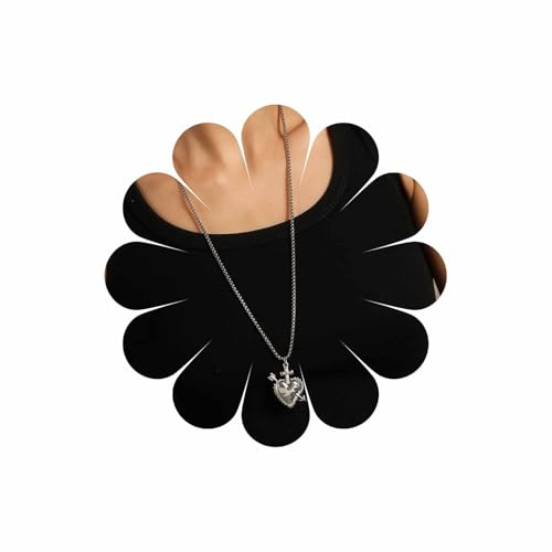 Wendalern Gothic Herz Kreuz Halskette Liebe Herz Pfeil Anhänger Halskette Lange Box Link Pullover Kette Halskette Halloween Cocktail Party Halskette Schmuck Für Frauen Und Mädchen