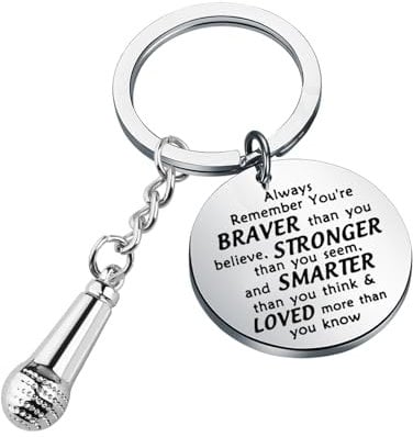 Microphone Keychain Singer Gift Music Microphone Gifts Microphone Voice Gifts Music Lover Gift Musical Gift Singer Key Chain (Microphone Keychain)