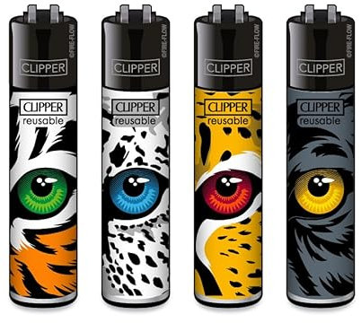 Clipper Feuerzeug 4er Set: (Feline Eyes)