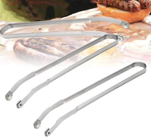 2 Stück BBQ Sausage Turning Tongs For Cooking, BBQ Grillzange Drehbar, 38 cm Grillzange Aus Edelstahl mit Glatten Rollen, Langen Griff Küchenzange Wurstzange Hot Dog Zange Küchen Utensilien
