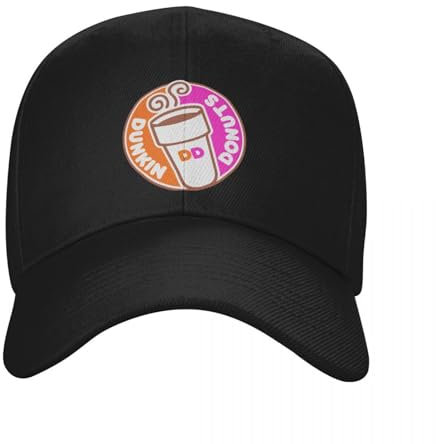 KUGEUII Lässige Unisex Baseballmütze im Freien Dunkin Donuts lustige Baseball Männer Polyester Hüte verstellbare Mütze modische Freizeitmütze LKW Fahrer Hut Geschenke