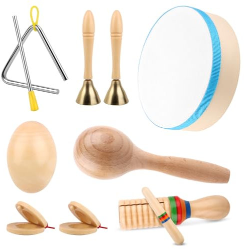 MXTIMWAN Musikinstrumente für Kinder ab 3 Jahre, Holz Montessori Instrumente Kinder, Percussion Instrumente für Jungen, Mädchen, Geschenke für Kleinkinder (Stil B)