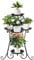 MAIJIAJU 3 Etagen 5 Topf Pflanzenständer Metall Blumenständer, 71cm Schwarz Pflanzenregal Blumenregal für Mehrere Pflanzen Modernes Dekoration Pflanzentreppe Blumentreppe für Innen Außen Balkon Garten