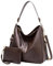 Mabecol Shopper Tasche Damen Groß, Elegante Handtasche Damen aus PU-Leder mit Reißverschluss, Praktische Umhängetasche, Damen-Shopper mit kleiner Tasche, Schultertasche (Kaffee)