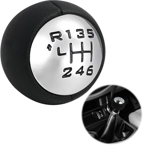 Fllyvly Pomo Palanca de Cambios 6 Velocidades Peugeot, Compatible con Peugeot 307 308 3008 407 5008 807,Pomo Palanca De Cambios 6,Velocidades,Diseño Ergonómico, Fácil de Instalar