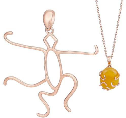 BENECREAT Mittlerer 925 Sterling Silber 5 Krallen Anhänger, 31x33x1mm Blanko Handgefertigter Twist Anhänger für Nuggets Anhänger DIY Halskette Schmuckzubehör, Roségold