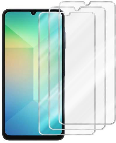 Cadorabo 3x Panzer Schutz Glas für Samsung Galaxy A06-3 Stück Schutzfolie in Ultra-Klar Hüllen freundlich - Gehärtetes (Tempered) Glas Dipslayschutz Folie in 9H Härte Anti Kratzer