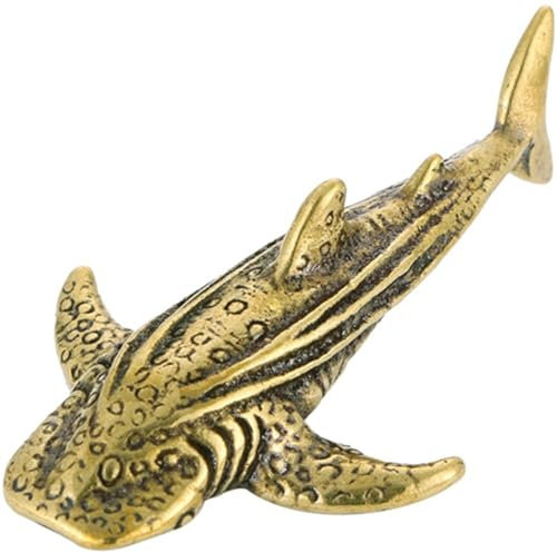Lpitoy Messing Hai Figuren Retro Mini Meerestier Statue Büro Desktop Handwerk Ornament Tisch Kunst Dekorationen Wohnzimmer Zubehör