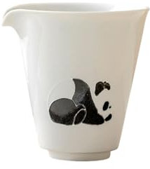 Taza de porcelana blanca pintada a mano de 150 ml, dispensador de té de porcelana blanca para el hogar, taza justa