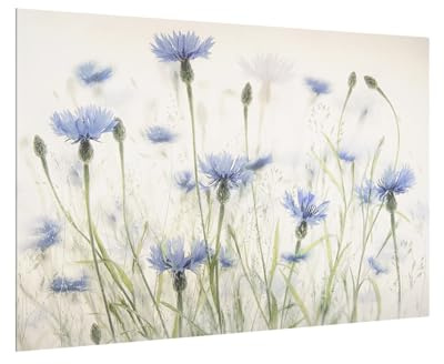 Fond de hotte en verre magnétique épaisseur 4mm fleurs crédence cuisine herbes verre trempé panneau mural violet tableau magnétique style maison de campagne cuisine cuisinière 6205 (90x59cm)