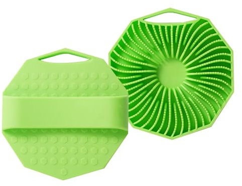 Body Bath Scrubber, Bodies Exfoliator Brush, 3.94 Inches Deep Cleaning Brush 2 Piece Silicone Loofah Massager, Bathroom Accessories for Hygienic, Personal Use, Men and Women