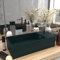 Lavabo con rebosadero, Snsowed Lavabo Sobre Encimera, Lavamanos Para Baños, Lavabo Baño, Mueble Lavabo, Muebles De Baño, cerámica verde oscuro