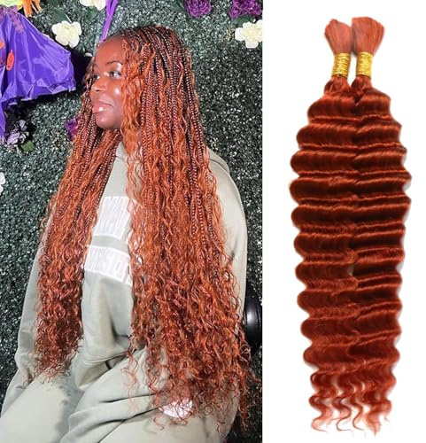 20inch Deep Wave Bulk Raw Human Hair Extension for Braiding - Double Drawn Human Hair Extension - Micro Braiding - No Weft 350#