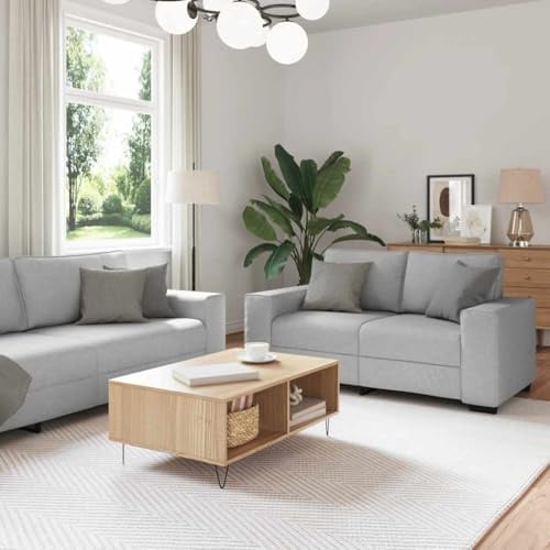 YuuSsea 3-teiliges Sofa-Set, wolkengrauer Stoff, weich & strapazierfähig, mit Kissen, für Wohnzimmer & Büro, Bequeme Lounge Couch Möbel
