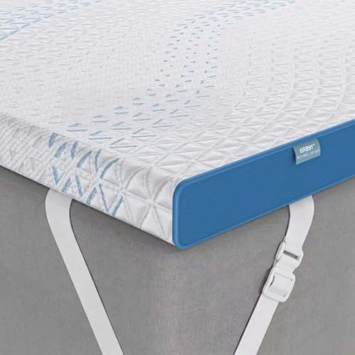 Grbsy Topper 160x200cm H5/H6 Hart aus 7cm – 3D Tencel-Bezug, Gel & Bambuskohle-Memory-Schaum, 7-Zonen Rückenunterstützung, Waschbar, Hygienisch, für Boxspringbett & Schlafsofa, Oeko-TEX & CertiPUR-US