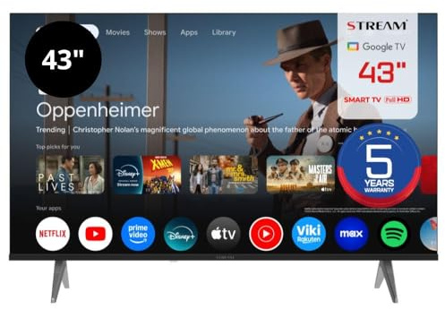 Stream System Google TV Smart 43, FullHD, HDR10, senza cornice, assistente Google, Chromecast integrato, modello S43EX1GF (2026)
