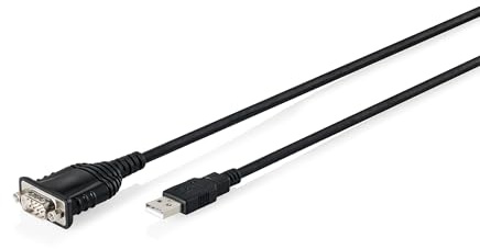 DIGITUS USB 2.0 auf RS232 Adapterkabel – USB-A, DB9-Stecker – 1.8 m | FTDI-Chipsatz – 75 bis 128.000 bps Datenrate – COM-Port-Retention – Schwarz