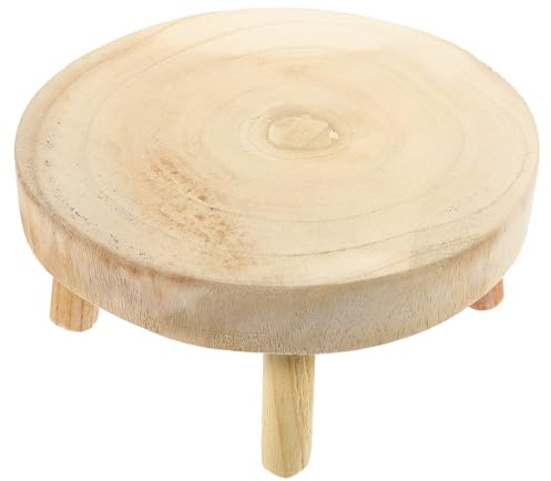 jojofuny Holzpflanzenständer Khaki, Stabiler Pflanzhocker zur Präsentation | Blumentopf und Pflanzgefäß, Einfache Optik, Robuste Stütze mit Tragenden Punkten