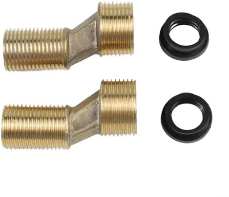 Adattatore per rubinetto doccia, confezione da 2 pezzi in rame per vasca da bagno a tre vie, raccordi a curva estesa da 6 cm, connettori per tubi con riduzione eccentrica