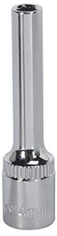 Sealey Sp1404D Walldrive Socket 4Mm Deep 1/4Sq Drive Fully Polished