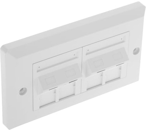 BeMatik - Placa de Pared de 140x80 de 4 RJ45 Cat.6 UTP