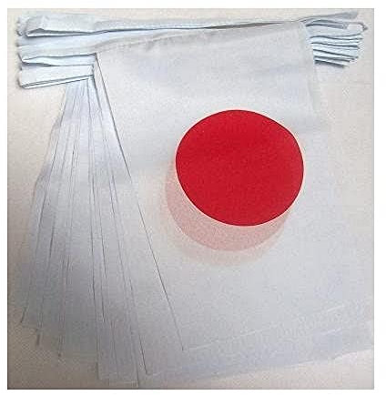 AZ FLAG - Guirlande Drapeau Japon - 4 Mètres Avec 20 Petits Drapeaux Japonais De 15x10 cm - Fanion 100% Polyester - 40g
