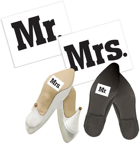 Unbekannt Schuhaufkleber Mr. Mrs. Hochzeit Deko Sticker Aufkleber