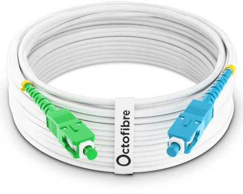 Octofibre - Cavo in fibra ottica Freebox - 30 m - Rinforzato con schermatura Kevlar - Prolunga/giarrettiere in fibra ottica - SC APC a SC UPC - Garanzia 10 anni
