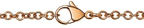 Quiges Damen Erbskette Rosegold Edelstahl mit Karabinerverschluss ohne Anhänger 90cm