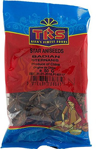 TRS Star Aniseeds 50 g Sternanis Samen Indien Gewürz Kochzutat Backzutat
