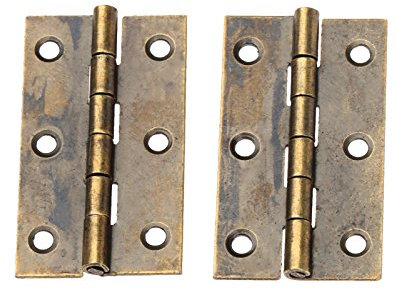 Dophee 2Pcs Hinges 1.97x1.10 Retro Style Antique Bronze Stainless Steel Decorative Hinges for Wooden Jewelry Box Case