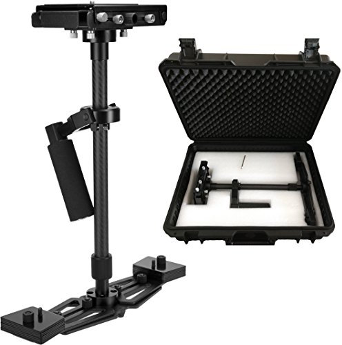 Schwebestativ Für Kameras Bis 4 KG Mit Millimetergenauer Feinjustierung Aus Karbonfaser/Aluminium Mit Outdoor Case/Hartschalenkoffer Stabilisator Steadycam