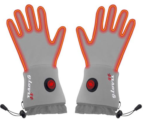 Glovii Beheizte Universalhandschuhe Grau Größe XXS-xs mit Li-Poly-Akku