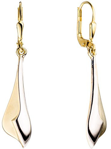 Jobo Damen-Ohrhänger lang aus 8 Karat 333 Gold Bicolor