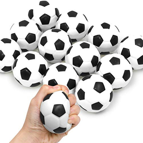 Novelty Place Squeezable Stress Soccers(12 Pack) - Excellent Anti-Stress Balls for Tension Relief - Relaxation Gadgets, Fidget Toys, Party Favors, Ball Games, Carnival Prizes(Diameter 2-3/4)