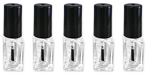 SCSpecial Nail Polish Bottles 5 Pieces 5 Milliliters Nail Polish Containers Empty Glass Bottles with Brush Cap