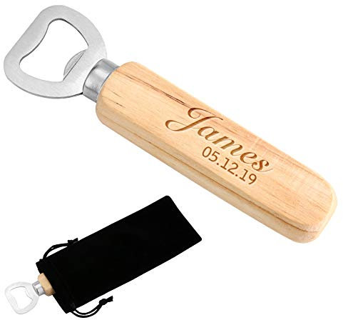 Décapsuleur en bois personnalisé pour 40e anniversaire pour homme, papa, grand-père, lui – Idées cadeaux de fête des pères – Décapsuleur gravé de la part d'un fils, d'une fille, d'un enfant